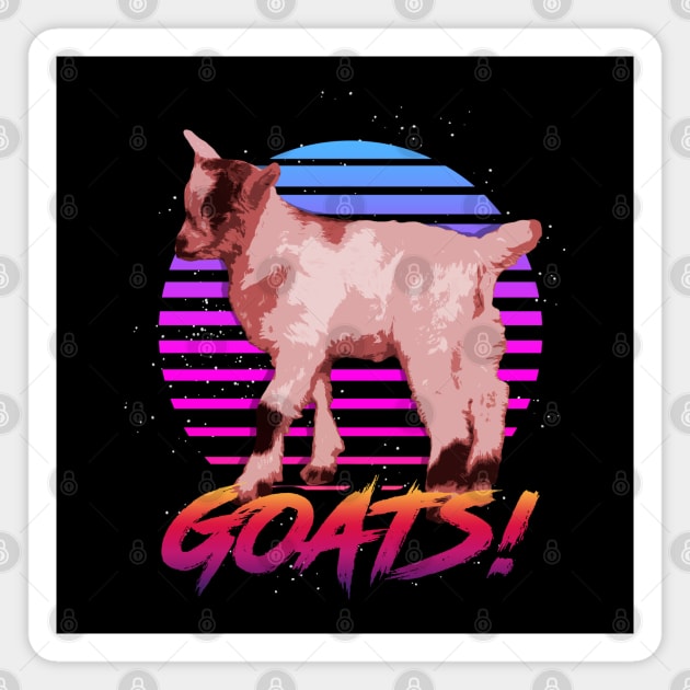 Goats Retrowave Outrunner Magnet by StupidHead